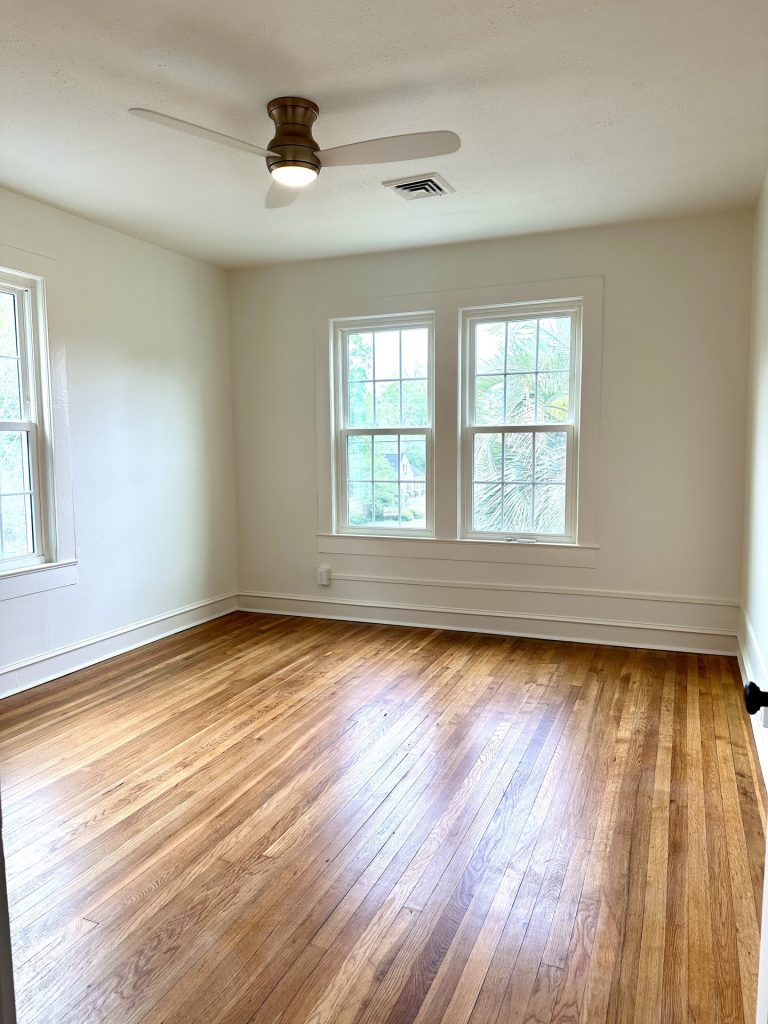 Bedroom with hardwood floors in Unit 5 at 715 1st St SE Apartments