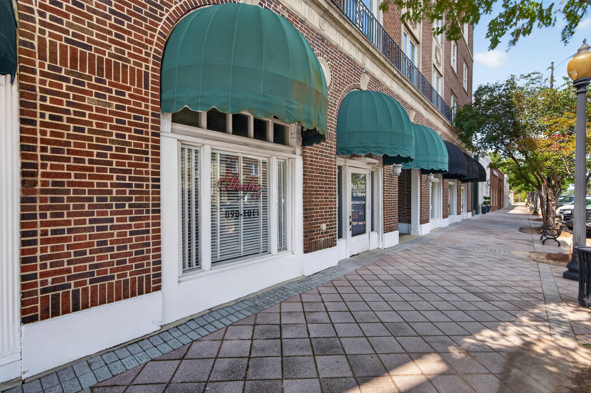 Colquitt Tower covered storefront walkway, Moultrie, GA