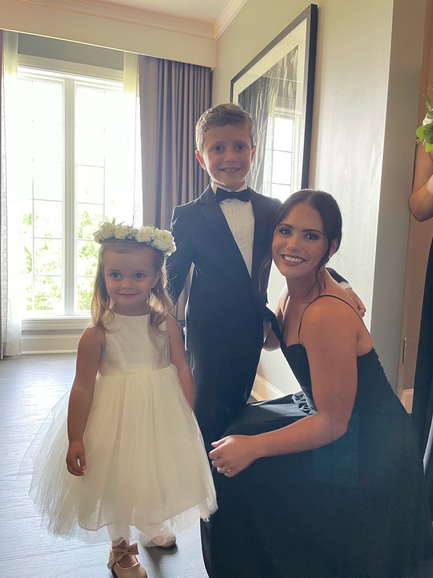 A Davis family photo with a mother and her two children