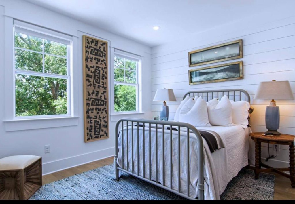 Bedroom with a double bed at the Lake Blackshear vacation home, Warwick, GA
